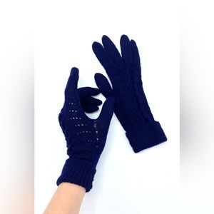 VINTAGE - Knit Gloves Navy Blue